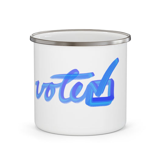 Vote Blue Enamel Camping Mug